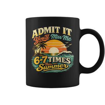 Admit It You'll Miss Me 67 Times This Summer Retro Vintage Coffee Mug - Thegiftio UK