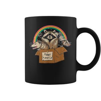 Adopt A Street Cat Opossum Raccoon Skunk Vintage Coffee Mug - Thegiftio UK