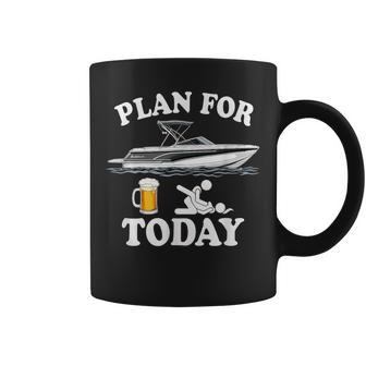 Adult Joke Pontoon Boat Plan For Today Beer Drinking Coffee Mug - Monsterry