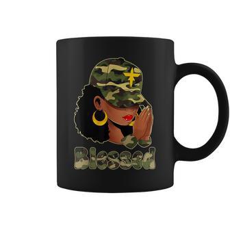 Afro Black Camo Melanin Queen Cap Hat Blessed Coffee Mug - Thegiftio UK