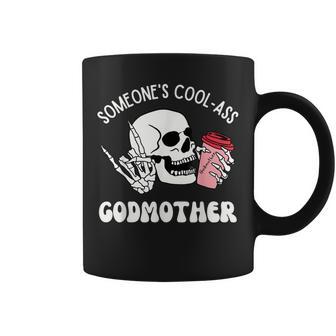 Alguien Fresco Culo Madrina Cool Madrina Esqueleto Calavera Taza de café - Regaloses