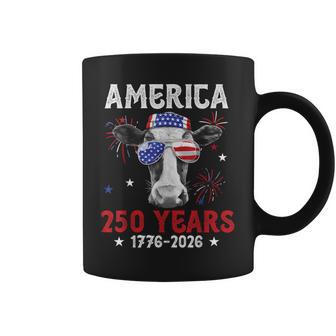 America 250 Years 4Th Of July 1776-2026 Cow Sunglasses Moo Coffee Mug - Thegiftio UK