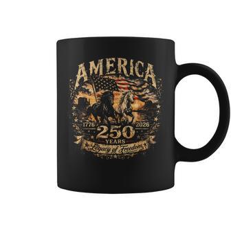 America 250 Years Legacy Of Freedom Patriotic Horse Usa Flag Coffee Mug - Thegiftio UK