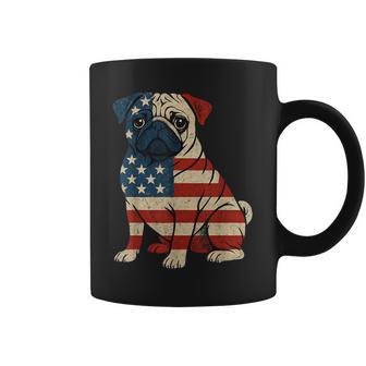 American Flag Dog Pug 4Th Of July Coffee Mug - Thegiftio UK