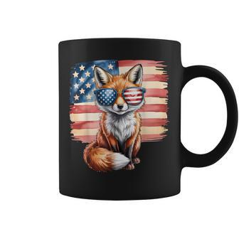 American Flag Fox Usa 4Th Of July Patriotic Women Coffee Mug - Thegiftio UK