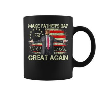 American Flag Trump Make Father's Day Great Again Vintage Coffee Mug - Thegiftio UK