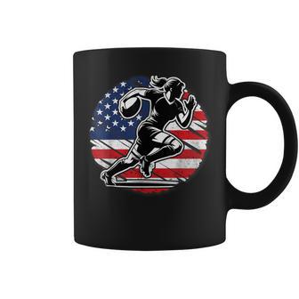 American Rugby Player Woman Flag Usa United States Coffee Mug - Thegiftio UK