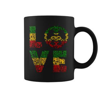 Amor Mariposa Pazímbolo Rasta Reggae Rastafari Raíces In Mangas Taza de café - Regaloses