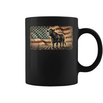 Angus Rancher Usa American Flag Cow Coffee Mug - Thegiftio UK