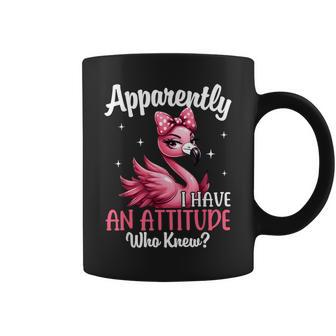 Apparently I Have An Attitude Who Knew Flamingo Women Coffee Mug - Thegiftio UK