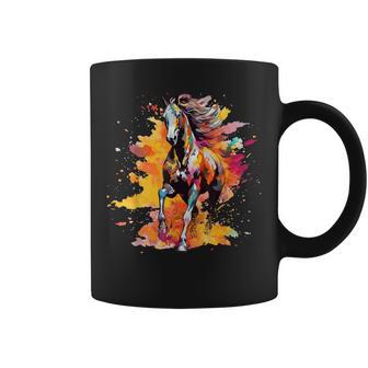 Arte Colorido Para Amantes De Los Caballos Árabes Taza de café - Regaloses
