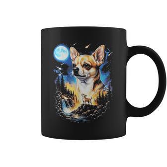 Arteintage Para Perros Con Diseño De Chihuahua Aullando En La Luna Taza de café - Regaloses