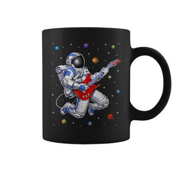 Astronaute De L'espace Jouant De La Guitare Électrique Tasse - Cadeauxyz