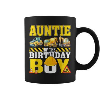 Auntie Of The Birthday Boy Construction Worker Birthday Coffee Mug - Thegiftio UK