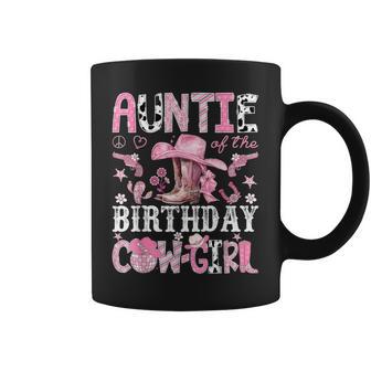 Auntie Of The Birthday Cow-Girl Pink Disco Rodeo Auntie Coffee Mug - Thegiftio