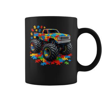 Autism Awareness Monster Truck Puzzle Coffee Mug - Thegiftio UK
