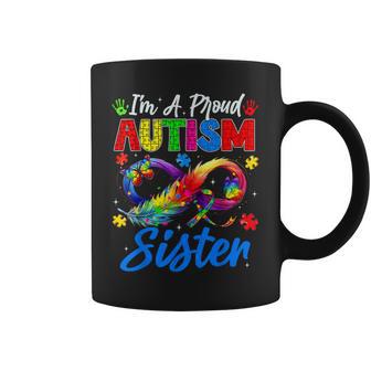 Autism Awareness Proud Sister Butterflies Family Matching Coffee Mug - Thegiftio UK