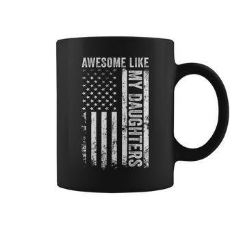 On Back Awesome Like My Daughters Fathers Day Dad Coffee Mug | Mazezy