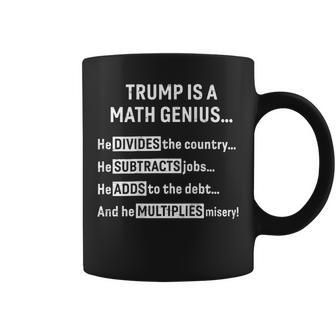 On Back Trump Is A Math Genius He Divides The Country Coffee Mug | Seseable UK