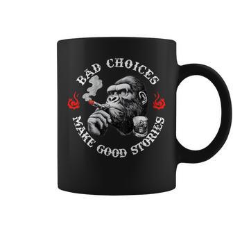 Bad Choices Make Good Stories Monkey On Back Coffee Mug - Thegiftio UK