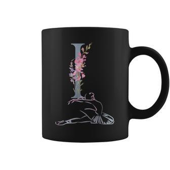 Balla Ballerina イニシャル 名前 I、ダンス、モノグラム、バレエ コーヒーマグ - Kawaiitshirt