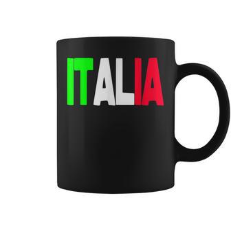 Bandera Italiana Palabra Italia Letras Italia Taza de café - Regaloses