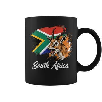 Bandera Nacional Deudáfrica Con Antílopepringbok Taza de café - Regaloses