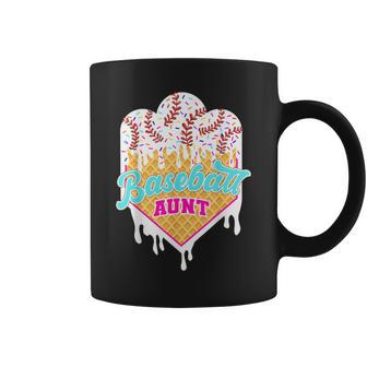 Baseball Aunt Ice Cream Drip Sweet Baseball Game Day Sport Coffee Mug - Thegiftio UK