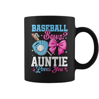 Baseball Or Bows Your Auntie Loves You Gender Reveal Coffee Mug - Thegiftio UK