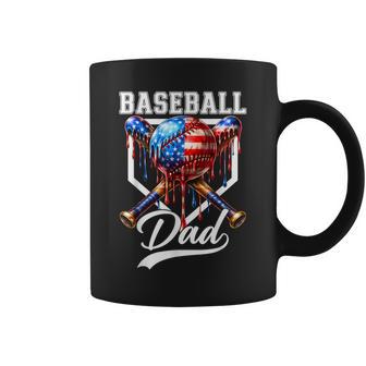 Baseball Dad Drip Father's Day Daddy Usa Flag Patriotic Men Coffee Mug - Thegiftio UK