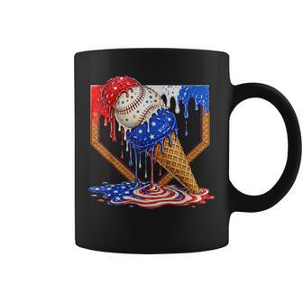 Baseball Ice Cream Drip 4Th Of July Boys Youth Kids Coffee Mug - Thegiftio UK
