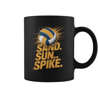 Beach Volleyball Sand Sun Spike Summer Graphic Coffee Mug - Thegiftio UK