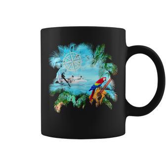 Beachside Dream Seaplane Parrot And Guitar Coffee Mug - Thegiftio UK