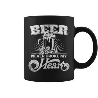 Beer Never Broke My Heart Taza Romántica Para Amantes De La Cerveza Taza de café - Regaloses