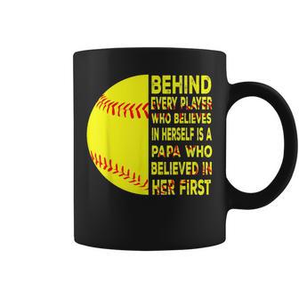 Behind Every Player Is Papa Happy Fathers Day Softball Lover Coffee Mug - Thegiftio UK