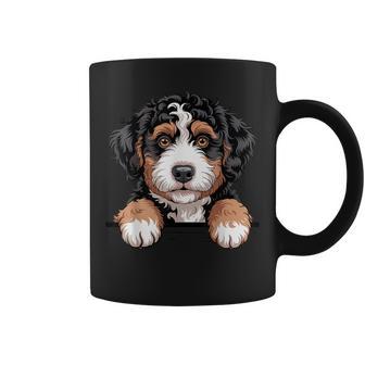 Bernedoodle Peeking Pocket Berner Doodle Dog Lover Coffee Mug - Thegiftio UK
