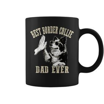 Best Dog Dad Ever ヴィンテージ 面白い かわいい ボーダーコリー 犬 コーヒーマグ - Kawaiitshirt