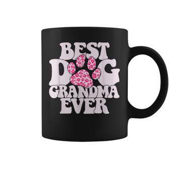 Best Dog Grandma Ever Groovy Cute Leopard Pattern Paw Coffee Mug - Thegiftio UK