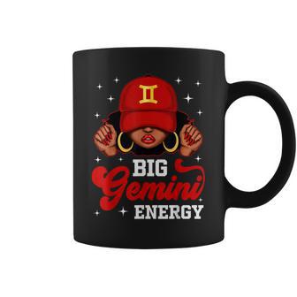 Big Gemini Energy Black Woman With Red Cap Zodiac Coffee Mug - Thegiftio UK