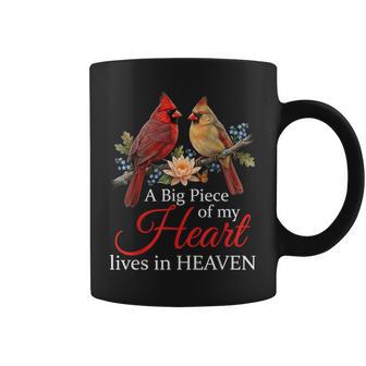 A Big Piece Of My Heart Lives In Heaven Cardinal Memorial Coffee Mug - Thegiftio UK