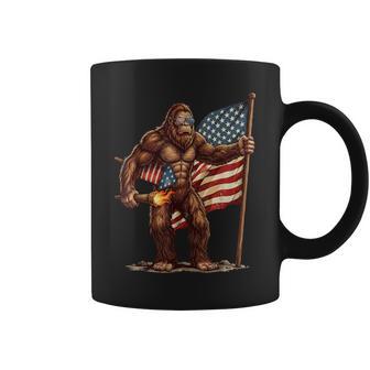 Bigfoot 4Th Of July Fireworks Sasquatch American Flag Coffee Mug - Thegiftio UK