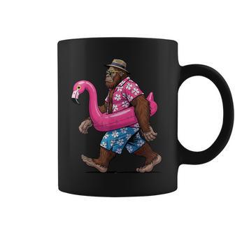 Bigfoot Flamingo Sasquatch Summer Pink Float Pool Party Coffee Mug - Thegiftio UK