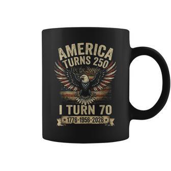 Birthday 4Th Of July America Turns 250 I Turn 70 Coffee Mug - Thegiftio UK