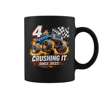 Birthday Monster Truck 4 Year Old Boys 4Th Party Born 2022 Coffee Mug - Thegiftio UK