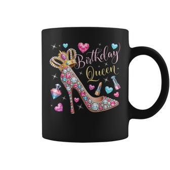 Birthday Queen Crown High Heel Hearts Stars Girls Coffee Mug - Thegiftio UK