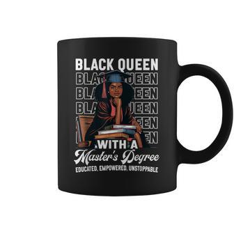 Black Queen Masters Degree Graduation Educated Melanin Grad Coffee Mug - Thegiftio