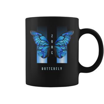 Blue Butterfly Beautiful Butterfly 長袖tシャツ コーヒーマグ - Kawaiitshirt