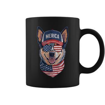 Blue Heeler 4Th Of July Us American Flag Dog Patriotic Coffee Mug - Thegiftio UK