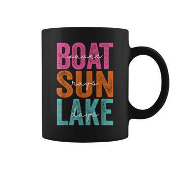 Boat Waves Sun Rays Lake Day Retro Summer Vacation Women Coffee Mug - Thegiftio