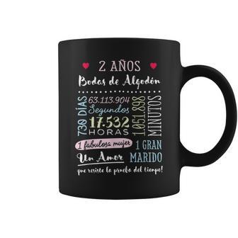 Bodas De Algodón 2 Años Aniversario De Boda Regalo Taza de café - Regaloses